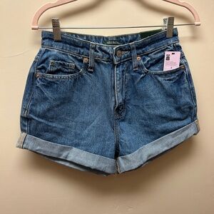 Denim high waisted mom jean shorts.